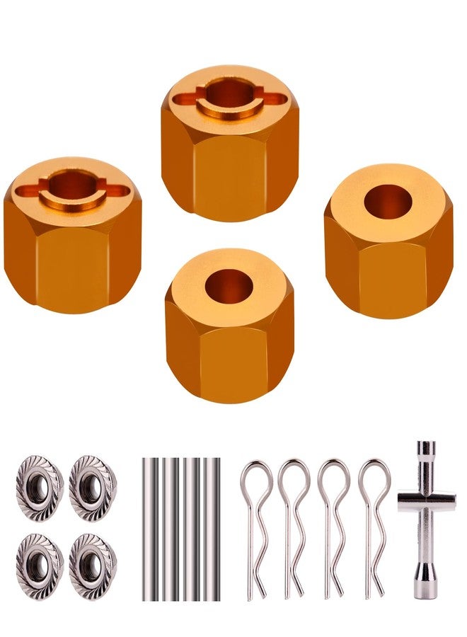 Mesimsple Alloy Wheel Hex Hub Lock Nut & Body Clips for 1/16 H16207 16208 16209 16210 H16H H16E H16P H16BM H16BM H16GT H16DR Series Upgrades Part Yellow - Image 1